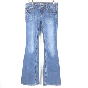 Aeropostale Hailey Skinny Flare Jeans 3/4 Blue